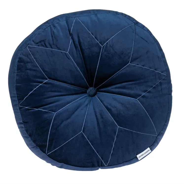 20" X 20" Navy Blue Round Throw Pillow
