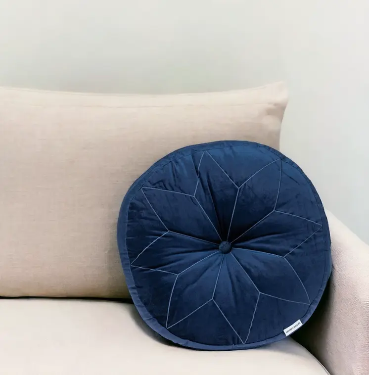 20" X 20" Navy Blue Round Throw Pillow