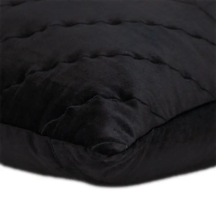 20" Black Cotton Blend Throw Pillow