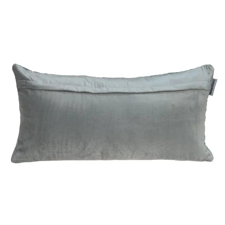 12" X 24" Gray Cotton Blend Throw Pillow