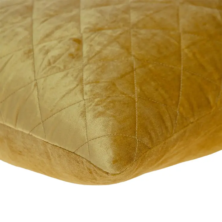 Tufted Diamond Yellow Ochre Transitional Square Pillow