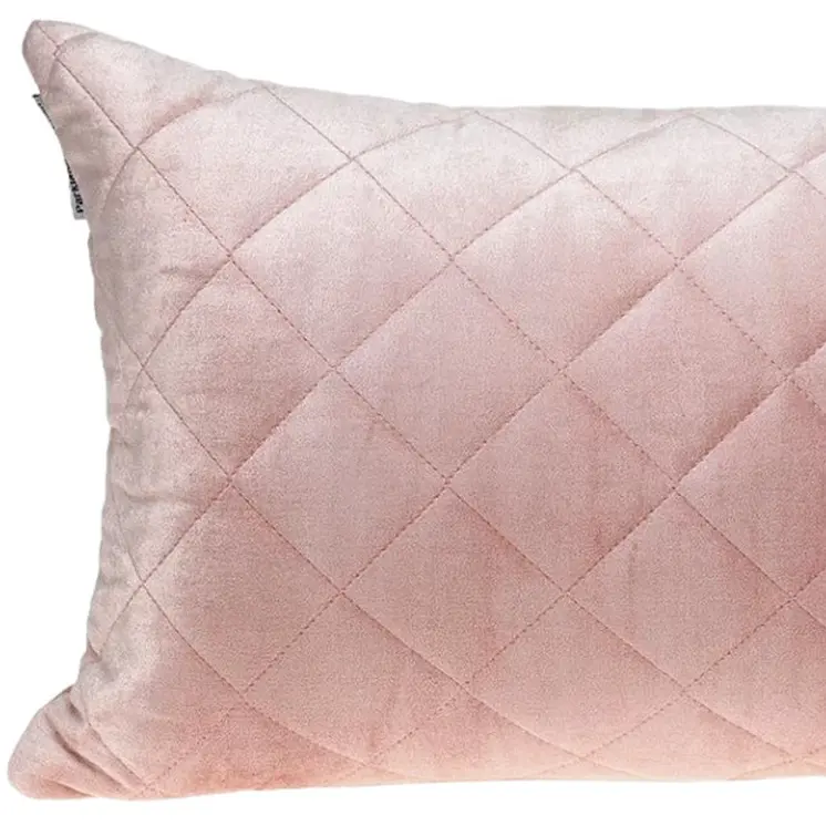 Tufted Diamond Pink Transitional Lumbar Pillow