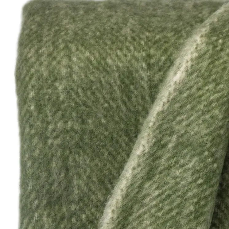 Supreme Soft Green and White Herringbone Handloomed Throw Blanket