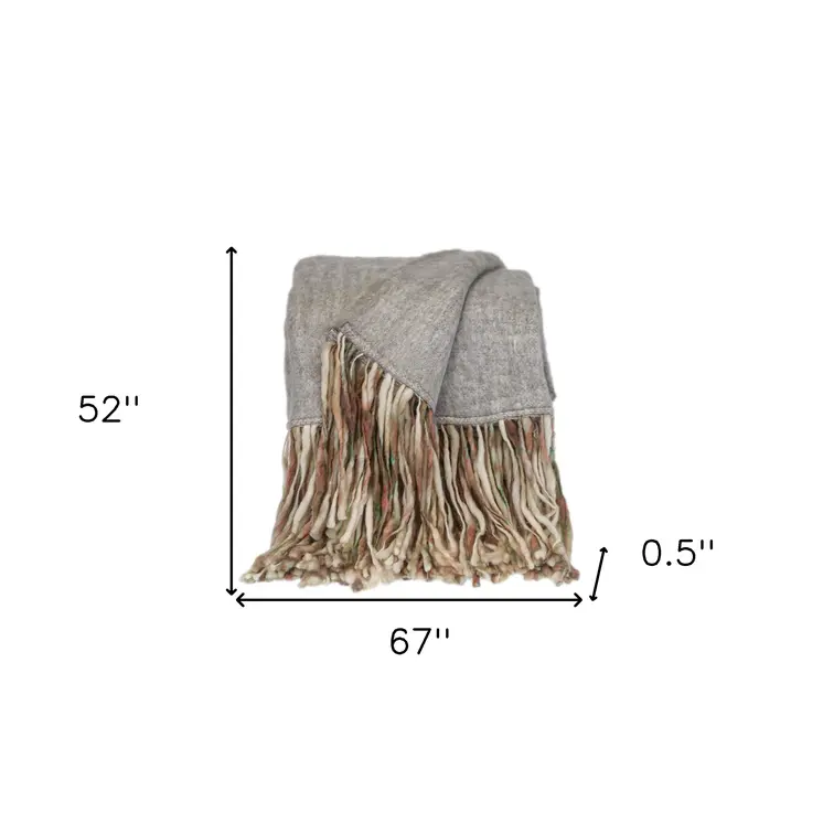 Royal Gray and Brown Handloomed Throw Blanket