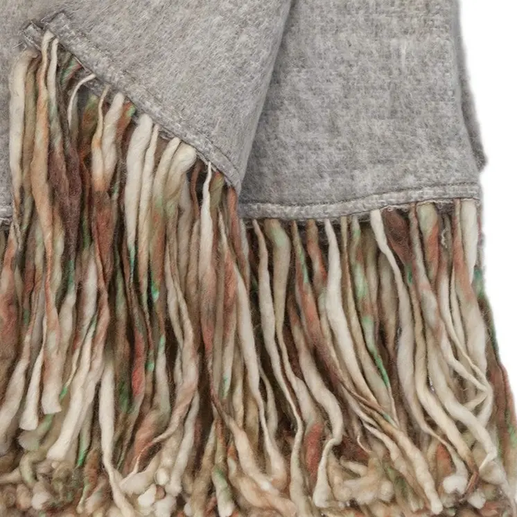 Royal Gray and Brown Handloomed Throw Blanket