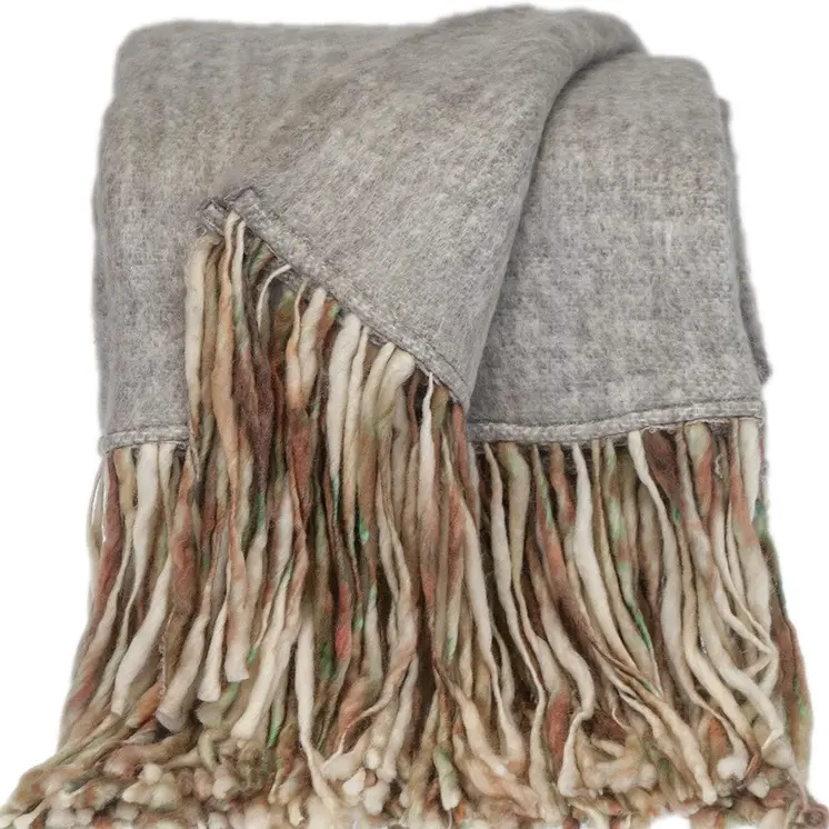 Royal Gray and Brown Handloomed Throw Blanket