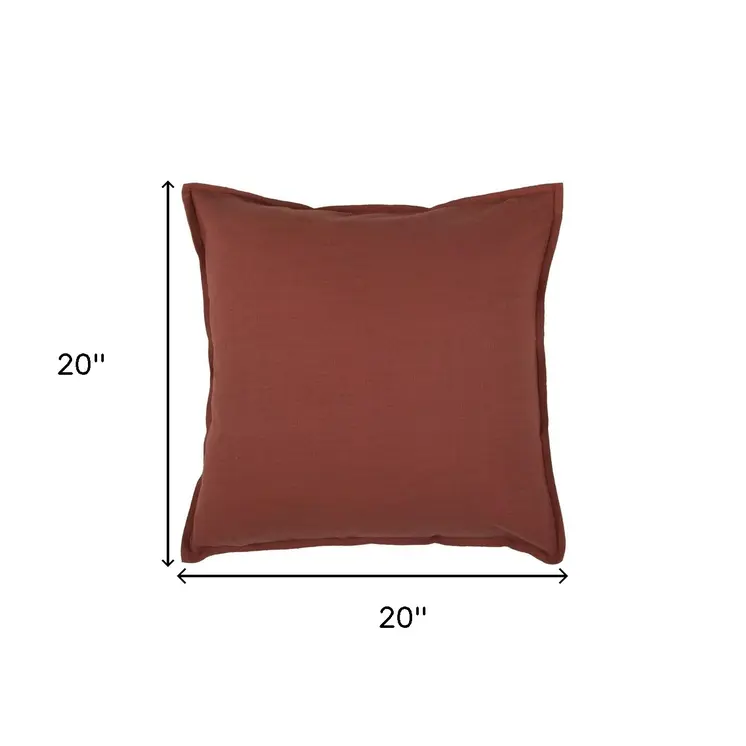 20" Paprika Cotton Throw Pillow