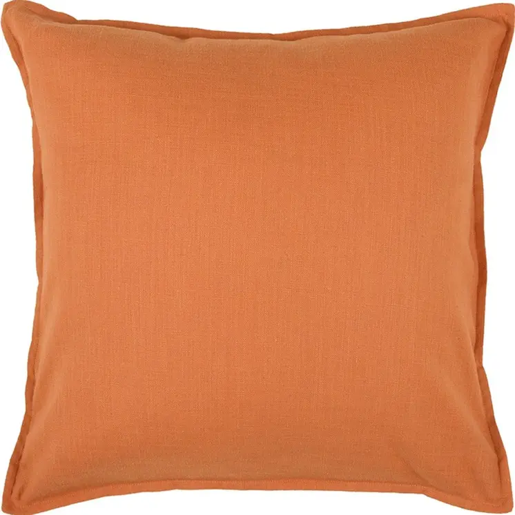 20" Orange Cotton Throw Pillow