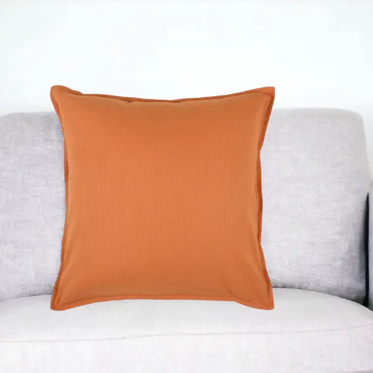 20" Orange Cotton Throw Pillow