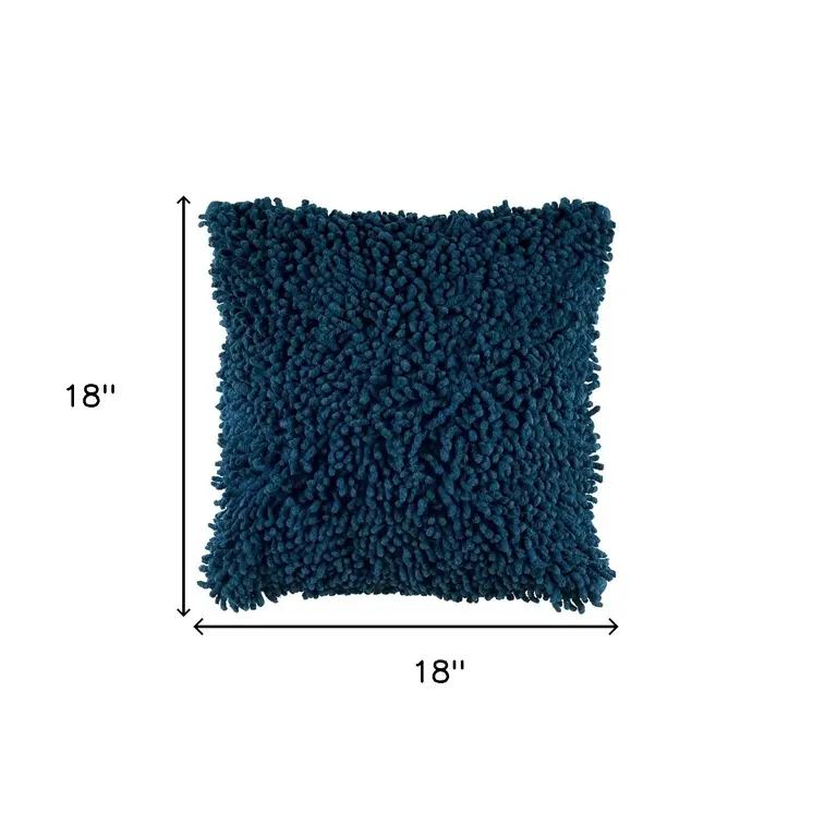 18" Blue Boho Textured Modern Throw Pillow
