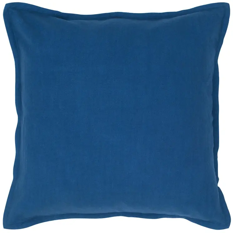 20" Blue Cotton Throw Pillow