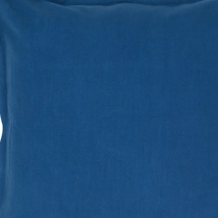 20" Blue Cotton Throw Pillow