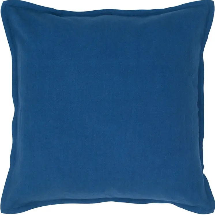 20" Blue Cotton Throw Pillow