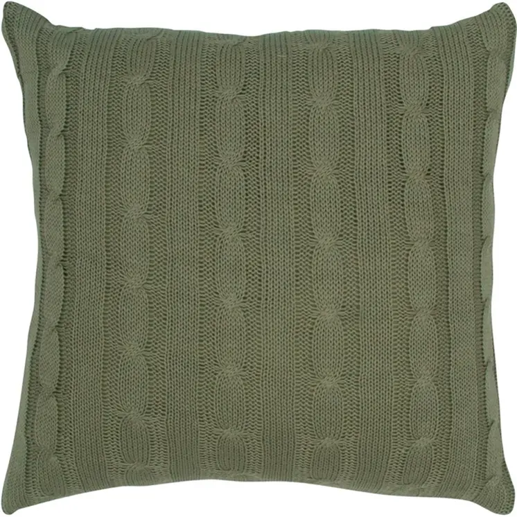 18" Olive Cotton Throw Pillow