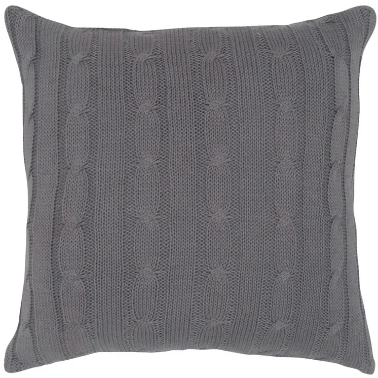 Gray Knit Sweater Stripe Down Throw Pillow