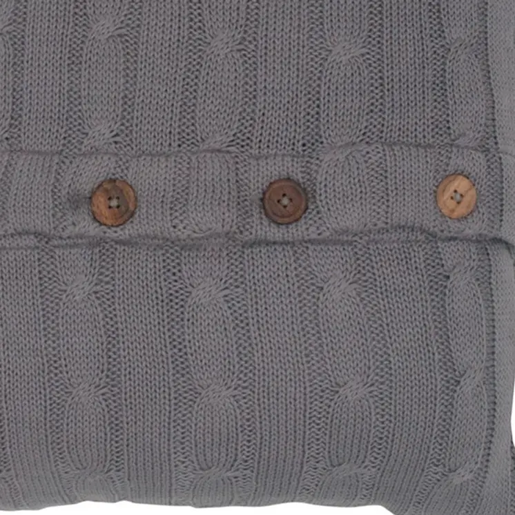 Gray Knit Sweater Stripe Down Throw Pillow