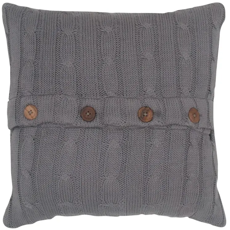 Gray Knit Sweater Stripe Down Throw Pillow
