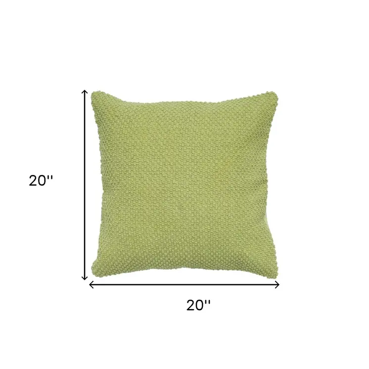 20" Green Cotton Throw Pillow