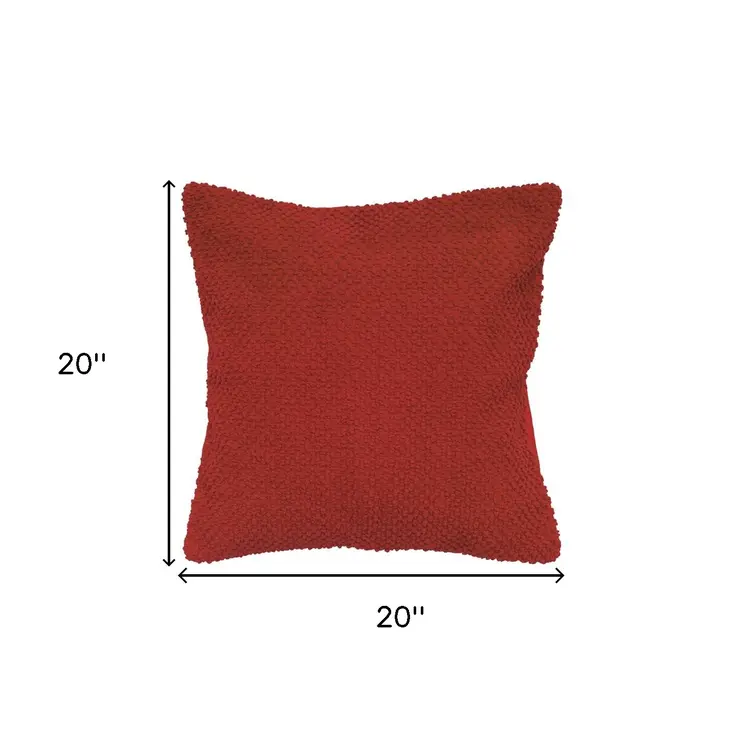 20" Red Cotton Throw Pillow