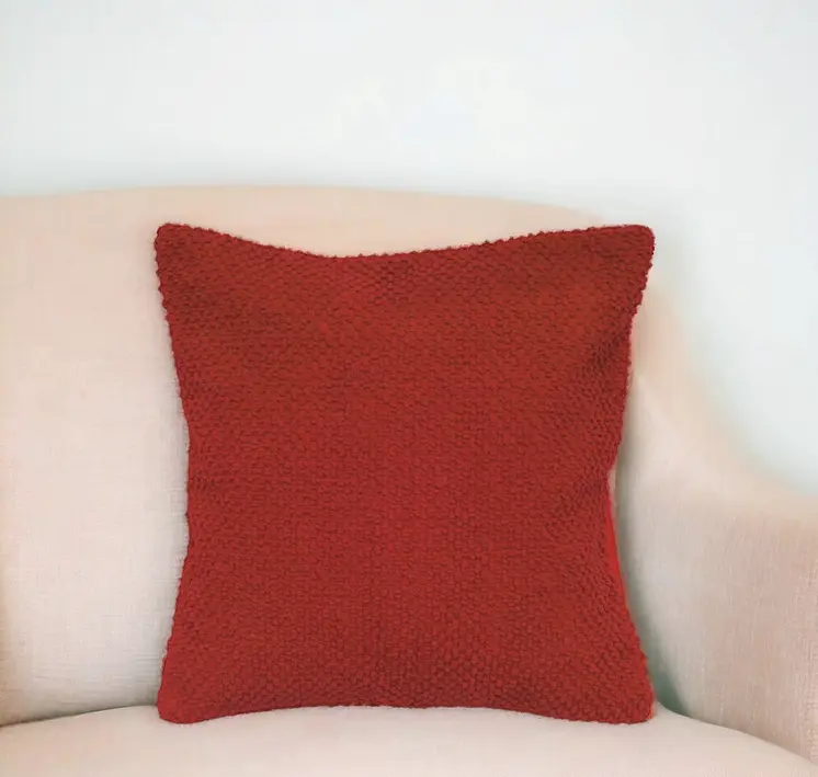 20" Red Cotton Throw Pillow
