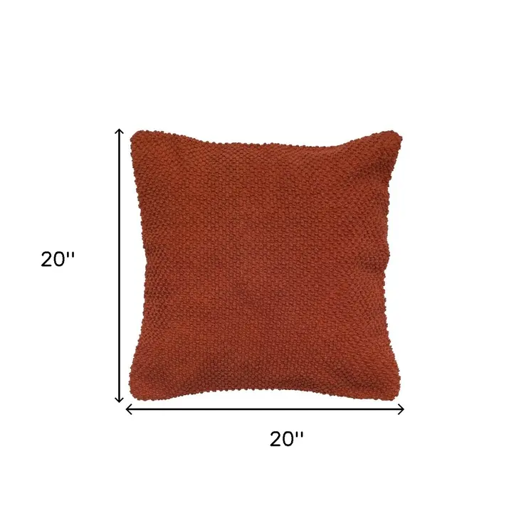 20" Orange Cotton Throw Pillow
