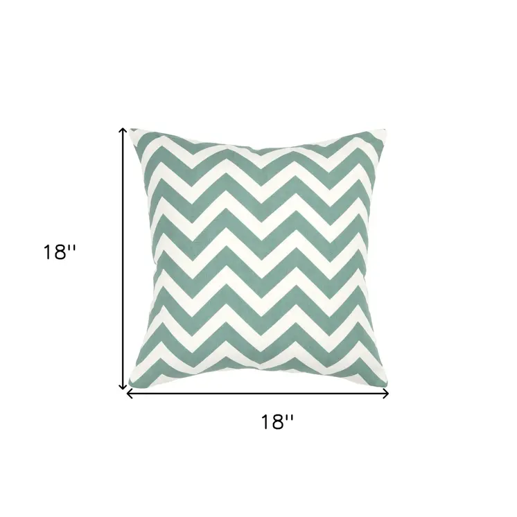 18" Aqua Cotton Throw Pillow
