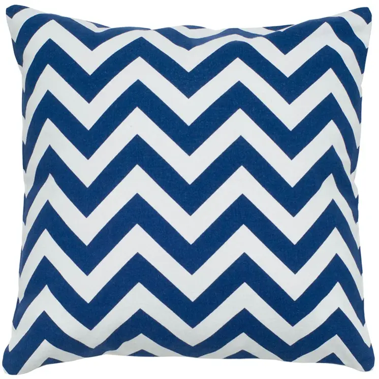 18" Navy Cotton Throw Pillow