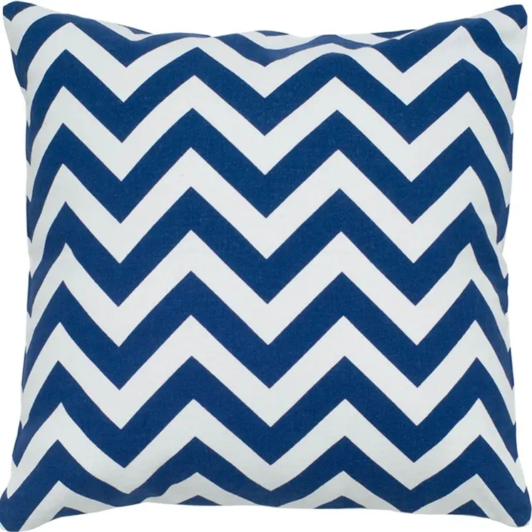 18" Navy Cotton Throw Pillow