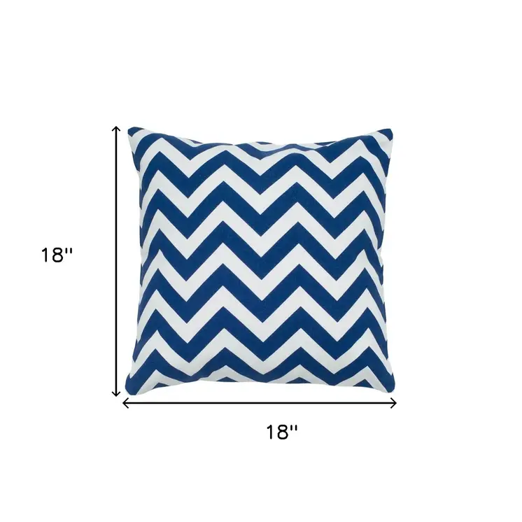 18" Navy Cotton Throw Pillow