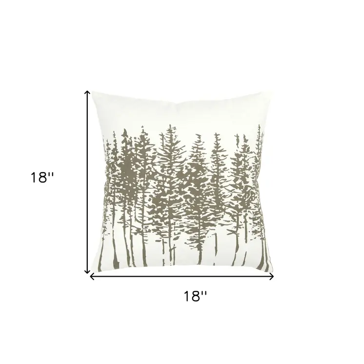 18" Gray Cotton Throw Pillow