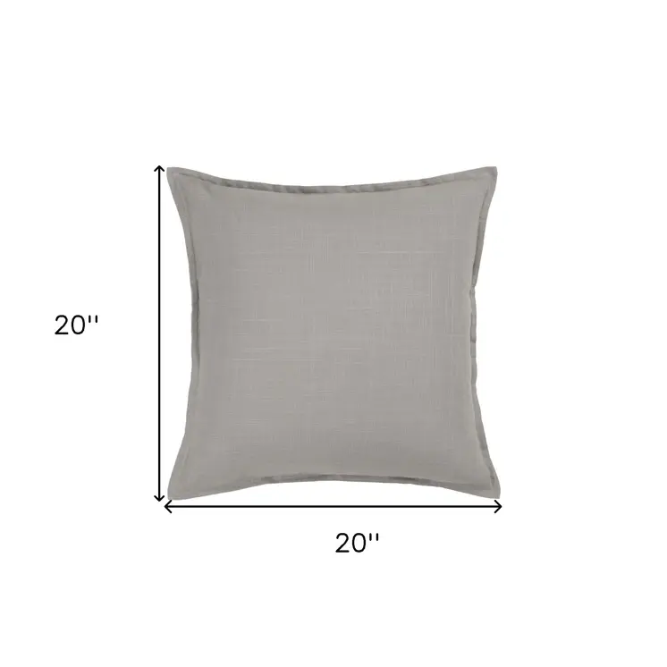 20" Gray Cotton Throw Pillow
