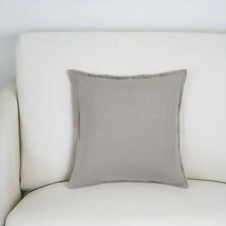 20" Gray Cotton Throw Pillow