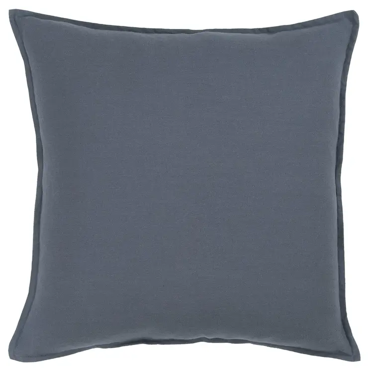 20" Slate Blue Cotton Throw Pillow