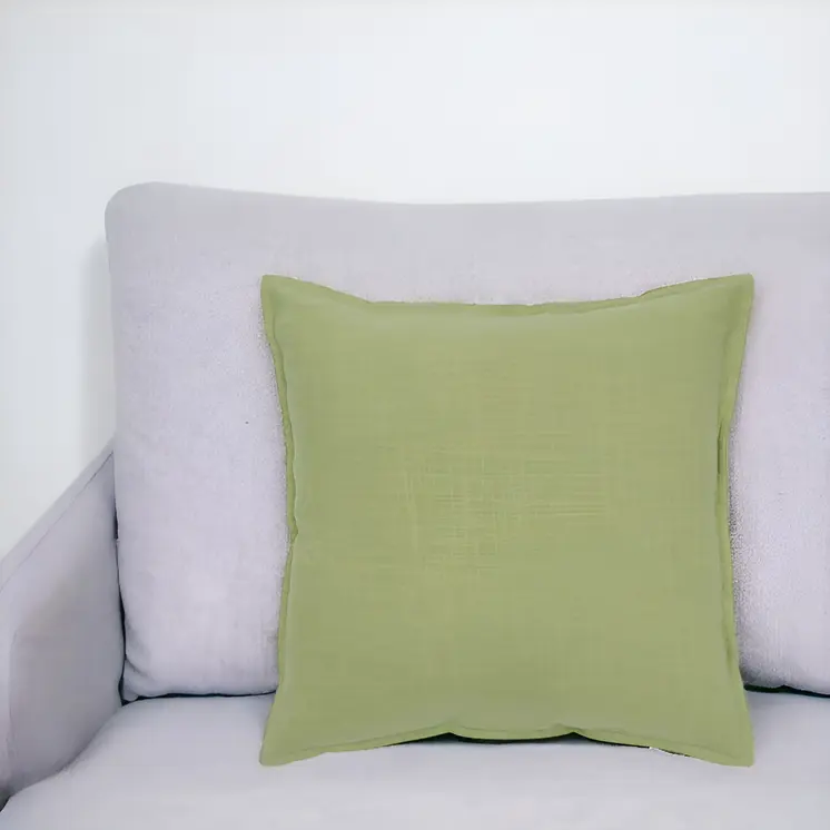 20" Lime Green Cotton Throw Pillow