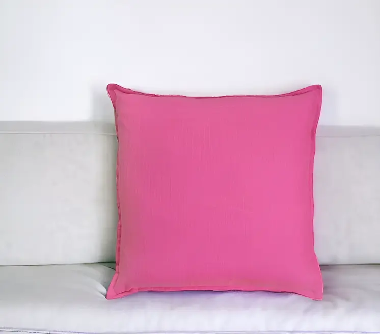 20" Hot Pink Cotton Throw Pillow