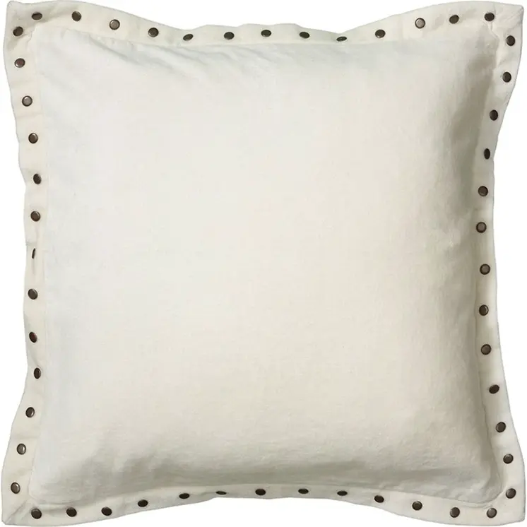 Ivory Embellished Flange Down Filled Throw Pillow