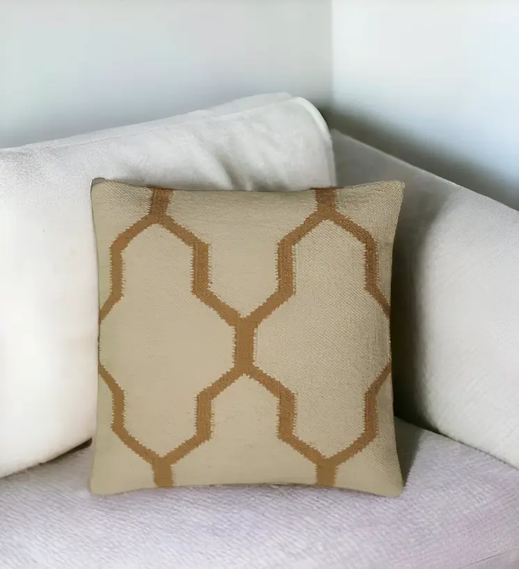 18" Natural Cotton Throw Pillow