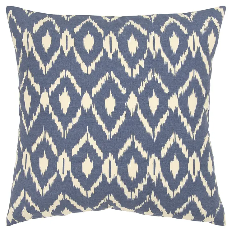 18" Navy Cotton Throw Pillow
