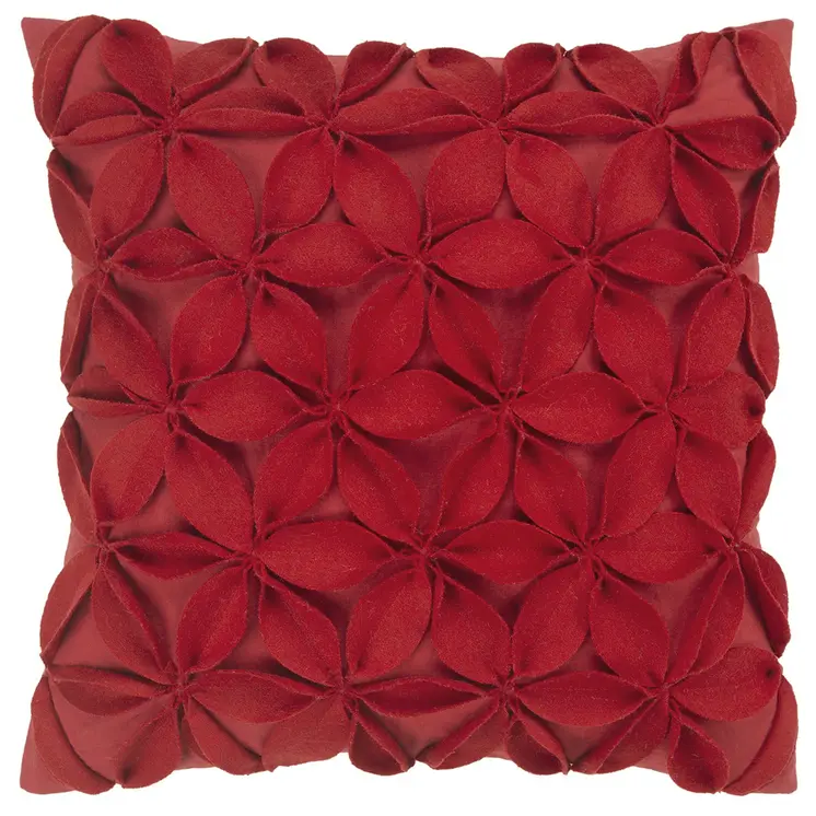 18" Red Cotton Throw Pillow