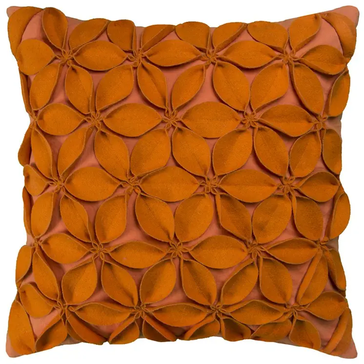 18" Orange Cotton Throw Pillow