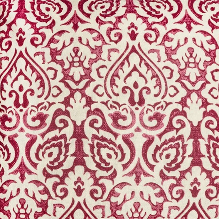 22" Red and White Cotton Throw Pillow
