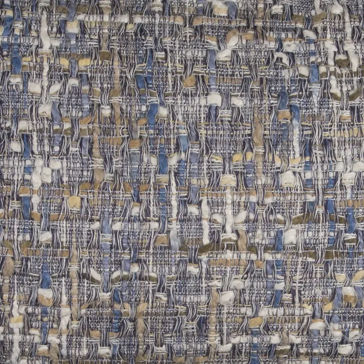 14" X 26" Blue Gray And Beige Nubby Cotton Lumbar Throw Pillow With Texture