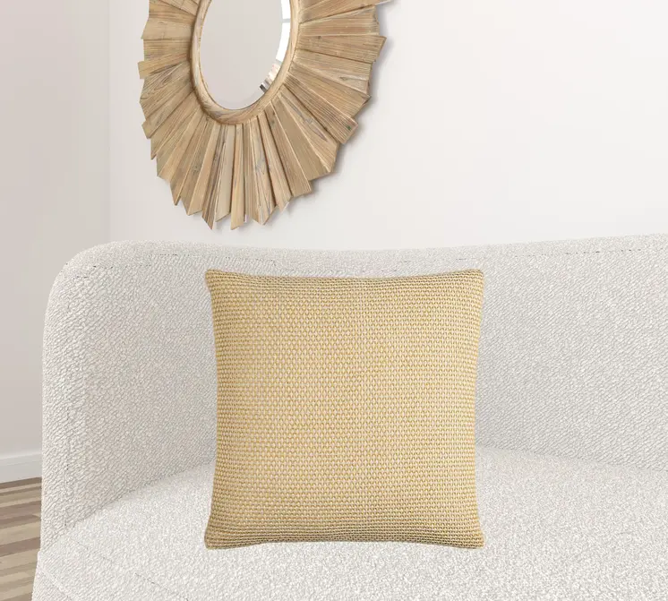 Yellow Ivory Scaled Diamond Pattern Throw Pillow