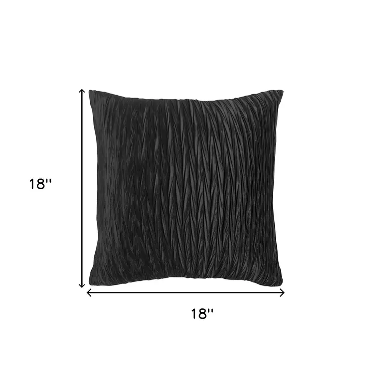 18" Black Cotton Throw Pillow