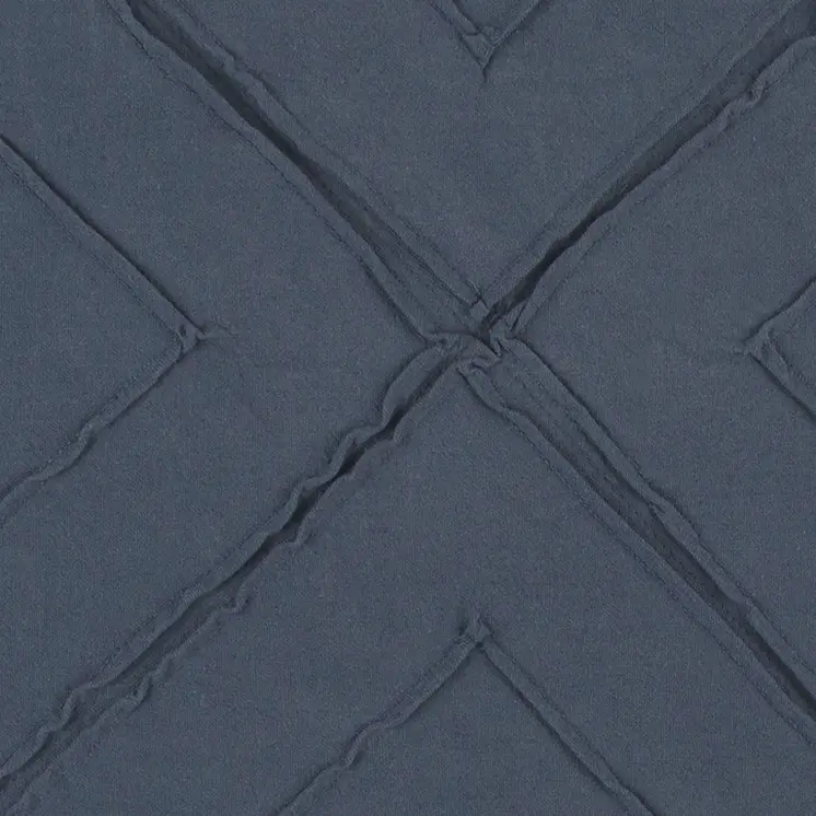 Indigo Pin Tuck Diamond Pattern Throw Pillow