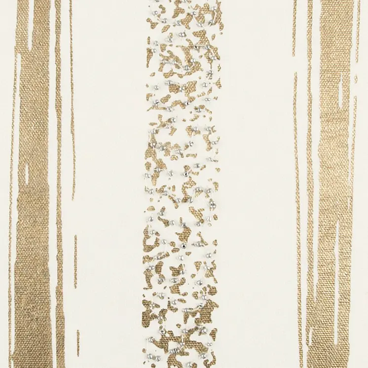 Gold Glam Stripe Beaded Throw Pillow