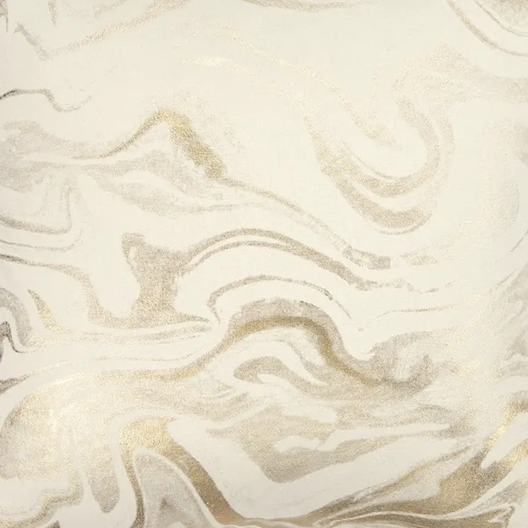 20" X 20" Gold and Ivory Swirl Cotton Zippered Pillow