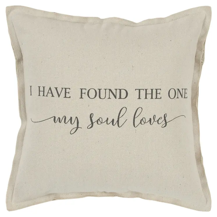 Gray Taupe Canvas Found the One Throw Pillow