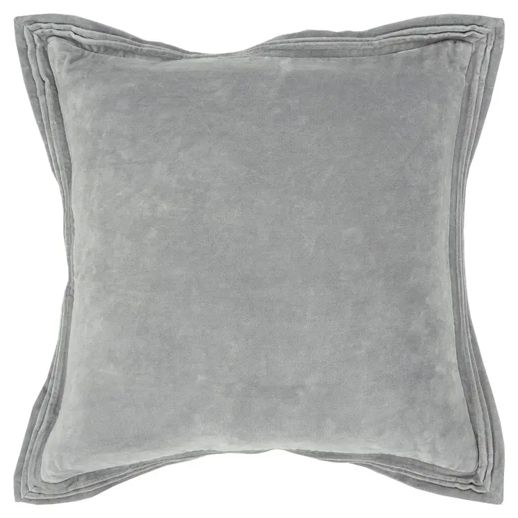 20" Gray Pin Tucked Flange Modern Throw Pillow