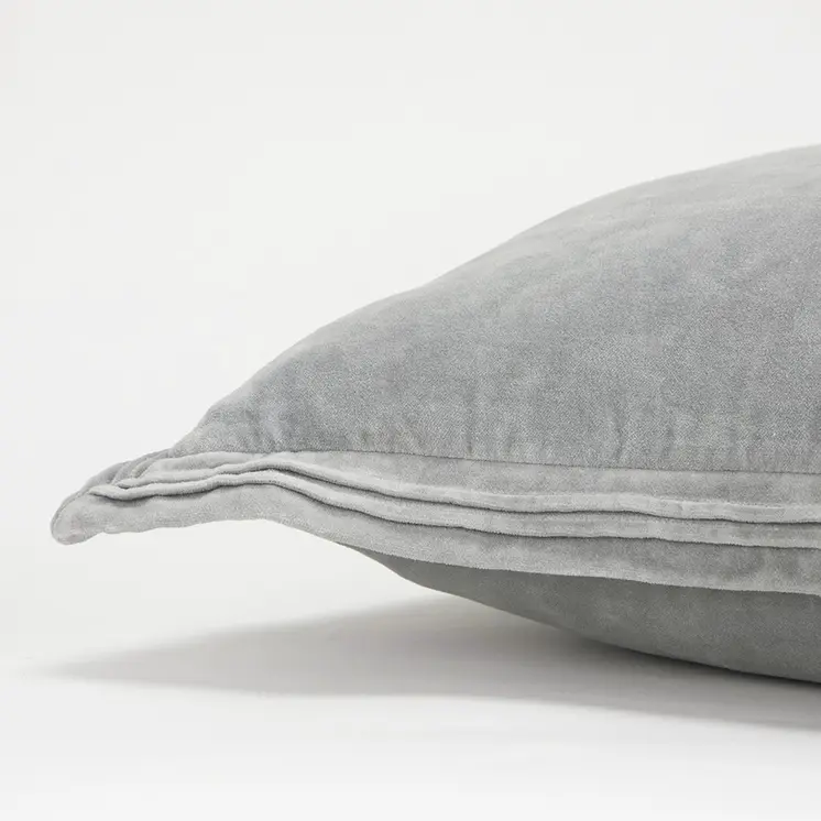 20" Gray Pin Tucked Flange Modern Throw Pillow